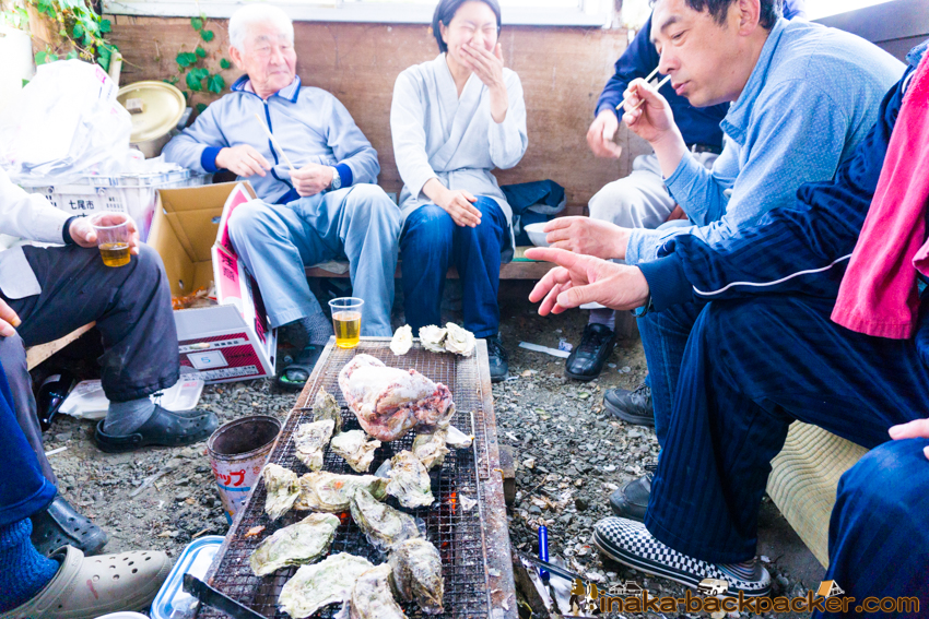 地方 田舎 移住者 牡蠣 交流 バーベキュー oyster BBQ in a countryside Noto Anamizu iwaguruma Ishikawa