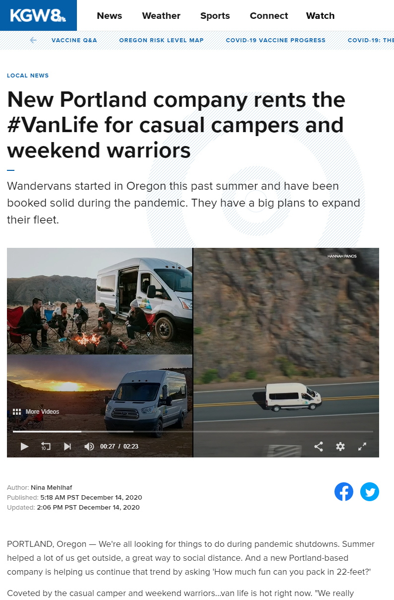 New Portland company rents the #VanLife for casual campers and weekend warriors