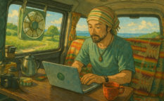 田舎暮らし, バックパッカー, 生き方, ライフスタイル, キャンピングカー, バンライフ, 車中泊, 能登, 人生の選択, 移住, 自由な働き方